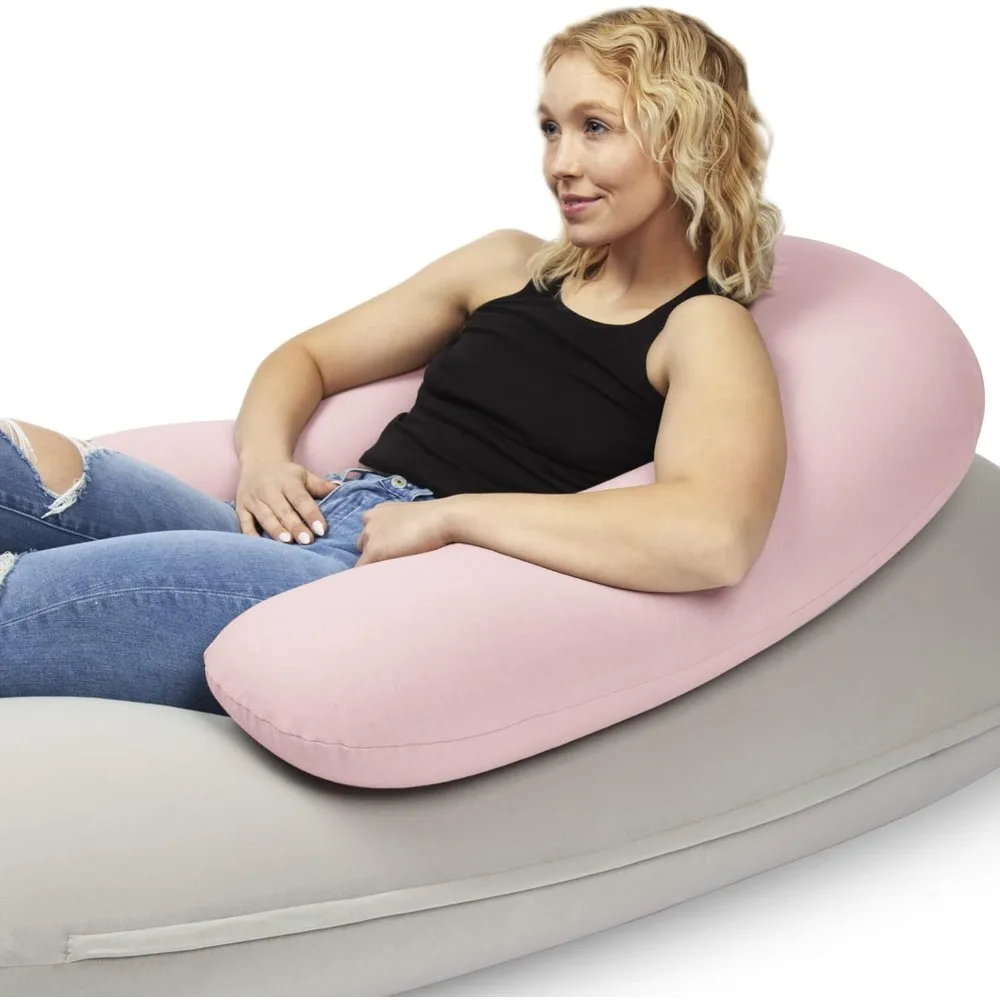

Moon Pod Crescent Backrest for Bean Bag Chair for The Family - Zero-Gravity Ergonomic Pillow for Neck & Back Support w/Micro-Bea