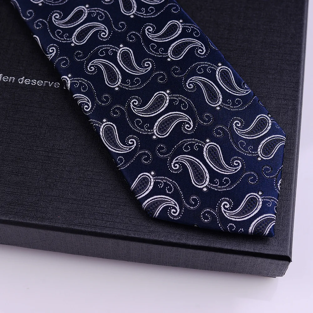 

Shaoxing Shengzhou Tie Casual Dress Professional Business Wedding High end Polyester Silk 8cm Jacquard Tie Men's High end