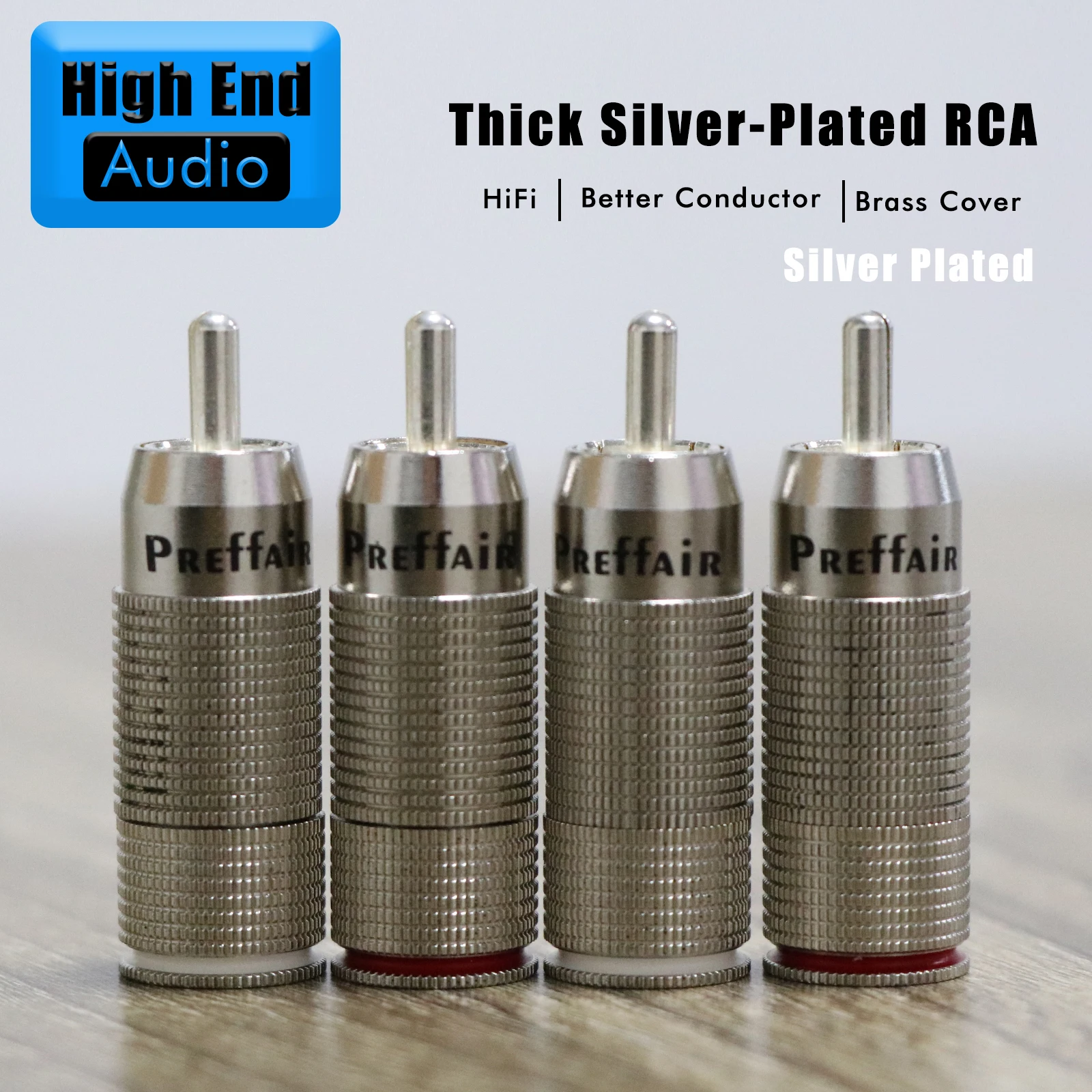 4pcs Sliver Plated RCA Connector R1714 Self-locking RCA Plug For Audio Interconnect Cable Solder Plug