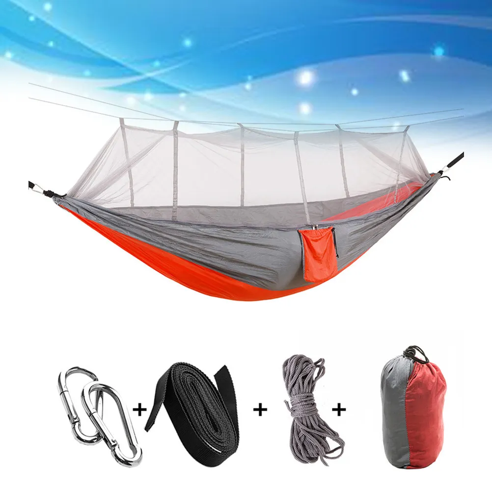 hamac-portable-d'exterieur-260x140cm-avec-moustiquaire-leger-en-nylon-pour-camping-voyage-et-randonnee-gris-orange