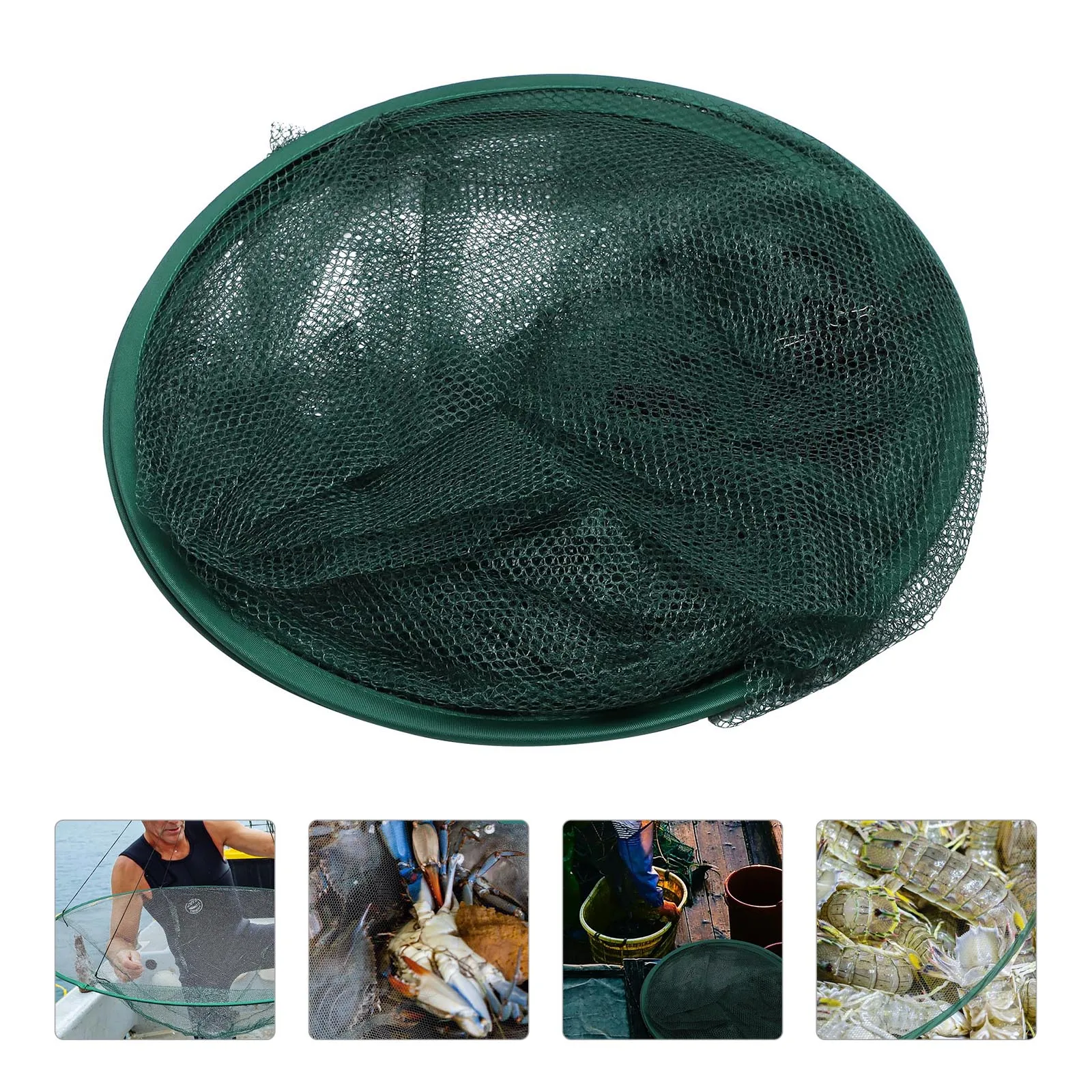 

100cm Shrimp Foldable Crab Net Fishing Cage Portable Catching Tool for Lobster Shellfish Outdoor Home Ornaments Garden