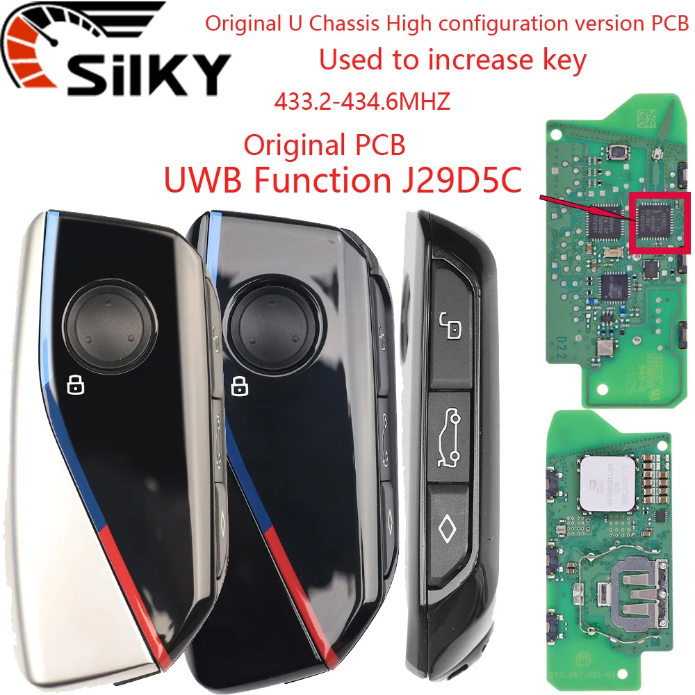 DH OEM U Chassis PCB IYZBK1 433MHZ UWB J29D5C 49CHIP Car Remote Key For BMW1 2 X1 X2 IX1 1X2 U06 U10 U11 U12 MINI Countryman