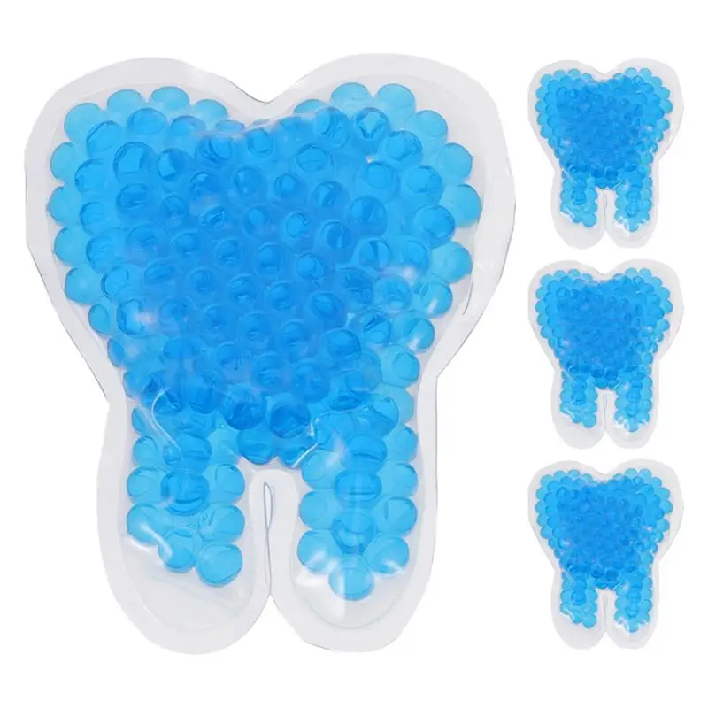 4Pcs Gel Ice Pack PVC Gel Ice Packs Injuries Care Ice Pack Colored Ice Pack for Adults Tooth Shaped Gel Ice Pack