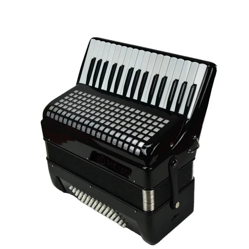 32-Keys Classic Accordion Keyboard 60-Bass Button Accordion for Teaching Diatonic and Chromatic Wood Material