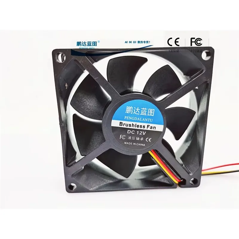 pa Silent  blueprint 8025 hydraulic 8CM speed measuring three-wire 12V 5V 24V computer case cooling fan