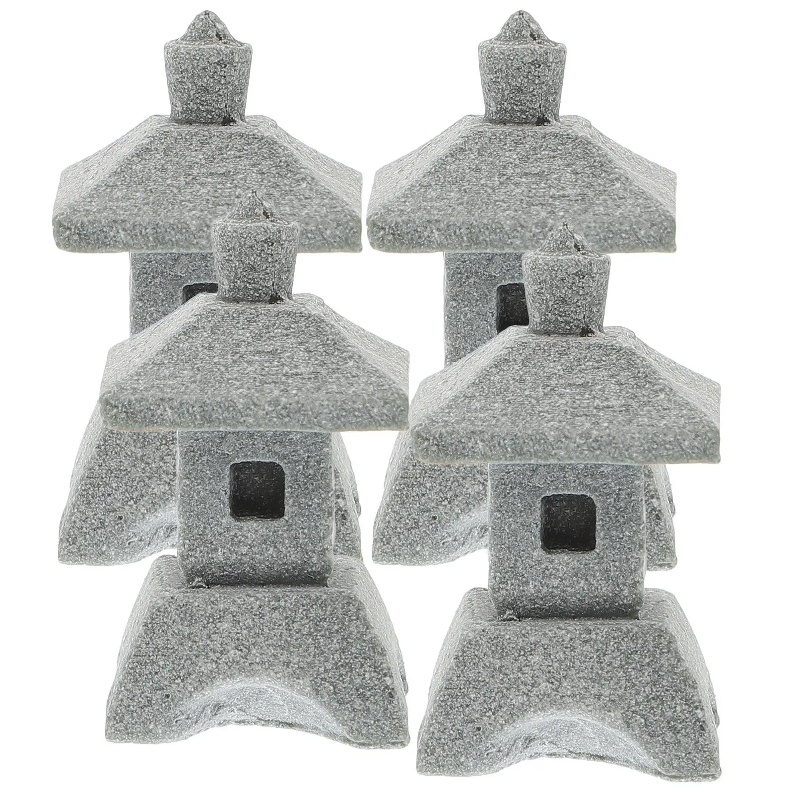 Lifelike Chinese Pagodas Sandstone Ornament Delicate Mini Garden Bonsai Micro Landscape Decor Yard Decoration