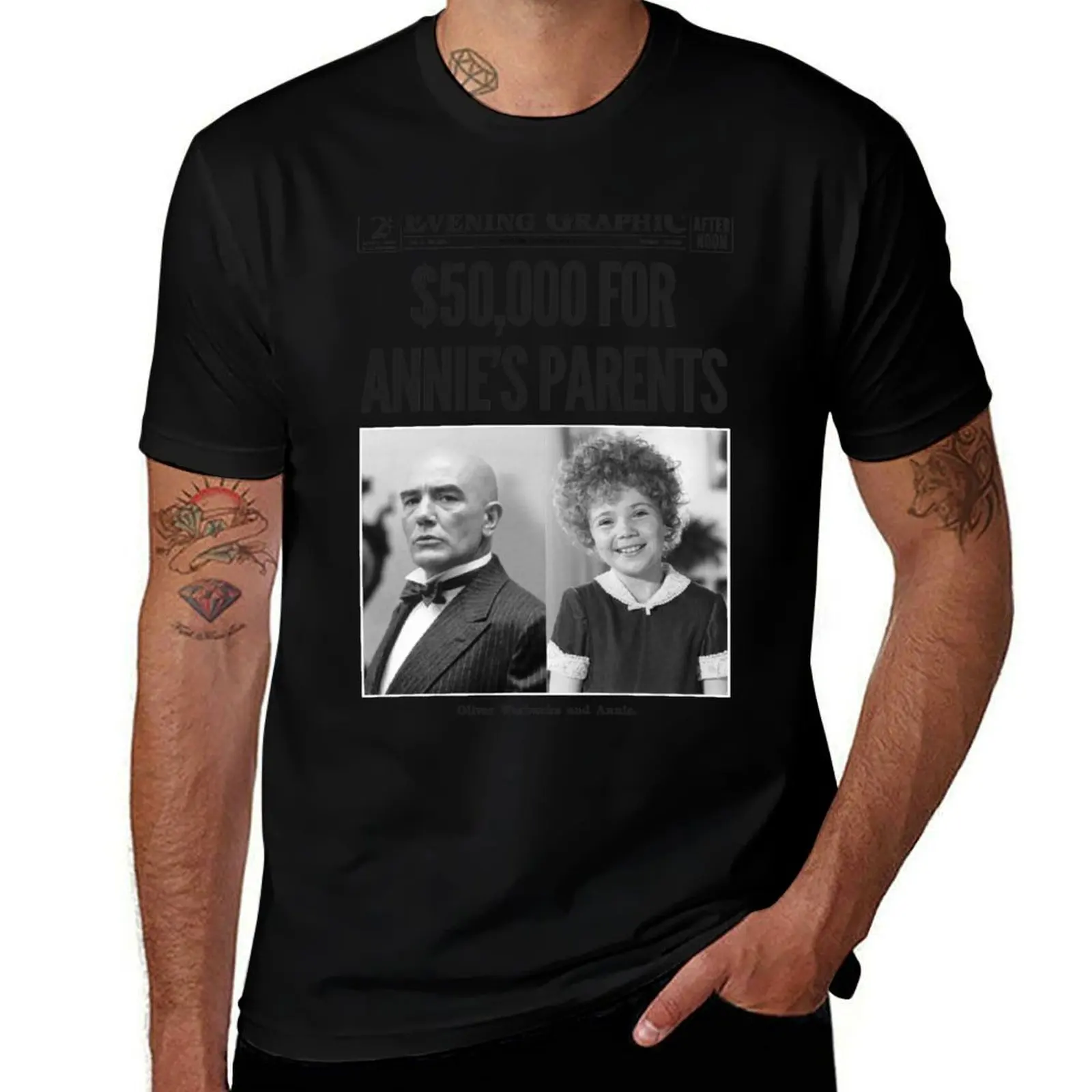 ANNIE Newspaper T-Shirt Big Size Simple T-Shirt