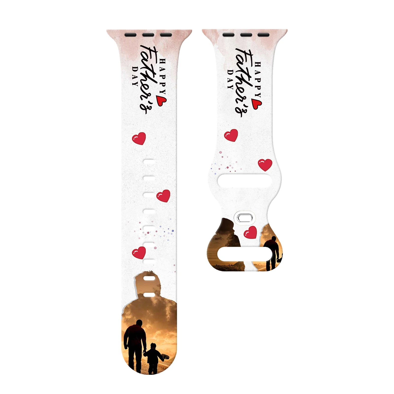 

Father's Day Printed Silicone Strap for Apple Watch 9 8 7 SE 6 Sport Band Replaceable Bracelet for iWatch 49mm 45mm 44mmm 42mm