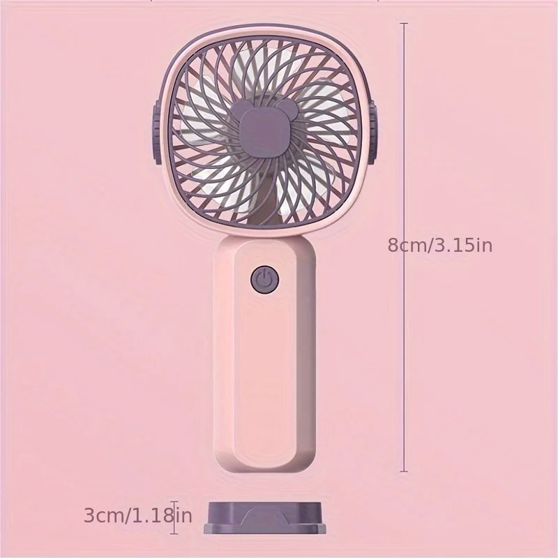 Mini ventilador portátil, ventilador elétrico usb, 3 velocidades, recarregável, para cílios, para o quarto, camping suprimentos, 1800mah