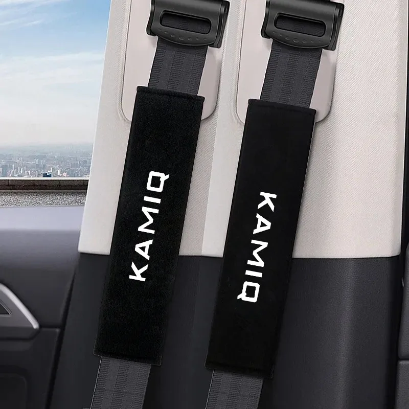 2pcs Car Safety Belt Cover Adjustable Seat Belt Cover Shoulder Strap Covers for SKODA KAMIQ Auto Accessories