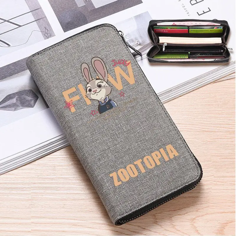 

Cute Zootopia Canvas Long Zipper Wallet with Multiple Card Slots and Large Capacity Coin Storage Pouch Excellent Birthday Gift