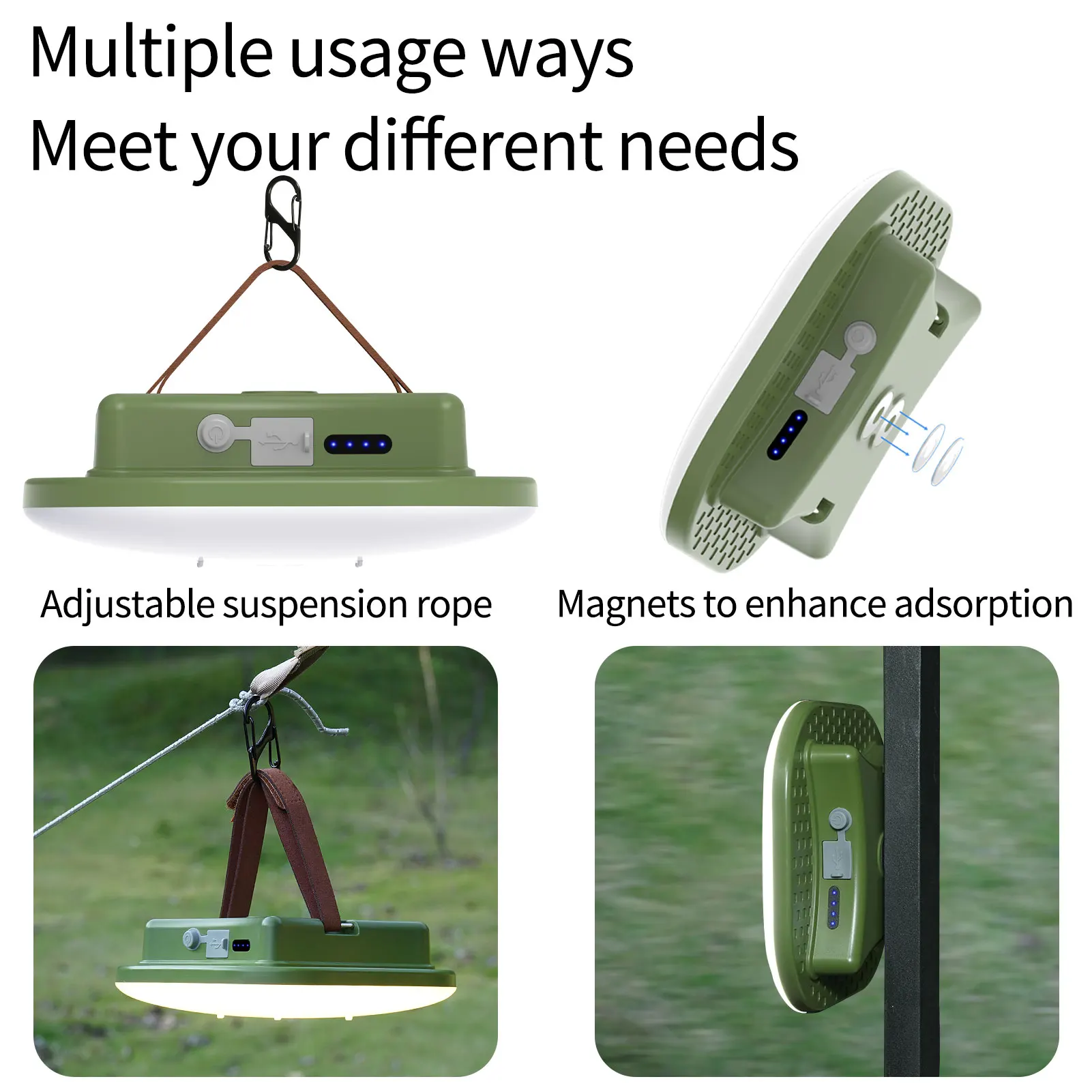 Maetff-Lanterne de Camping Portable Rechargeable par USB, Lampe de Bain, Tente de Face Extérieure, Étanche IPX65, Coffret Cadeau, 80W