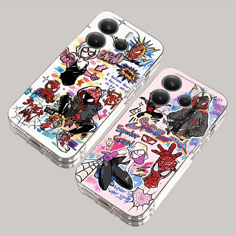 

Miles Morales Spiderman Marvel Phone Case For Redmi Note 15 Pro 14 13 12 11 10 15 Pro + Plus A7 10C 12C 13C 14C 15C Clear Cover