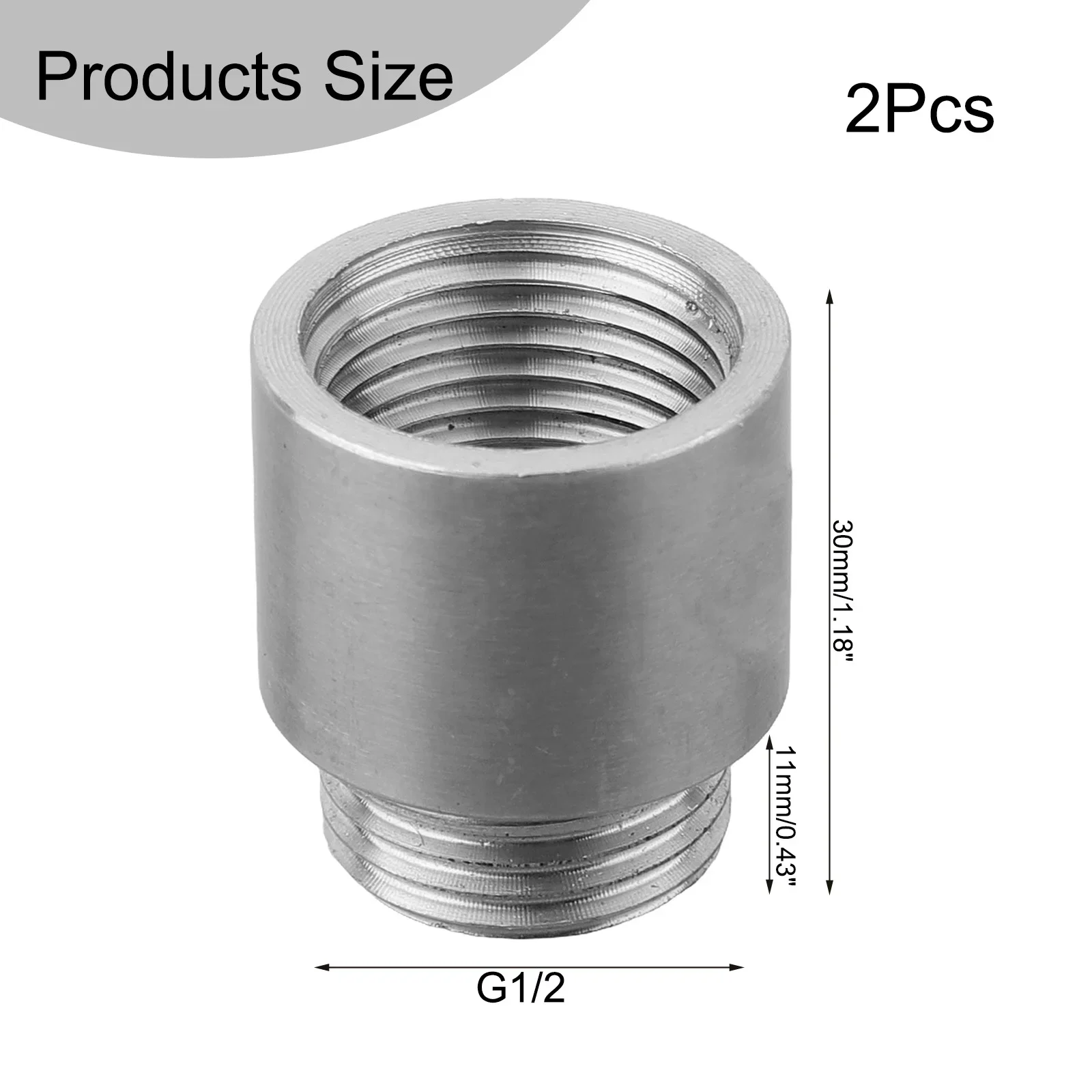 

Пара удлинителей для душевой лейки G12, соединители из нержавеющей стали длиной 30 мм для настраиваемого регулировки высоты душа