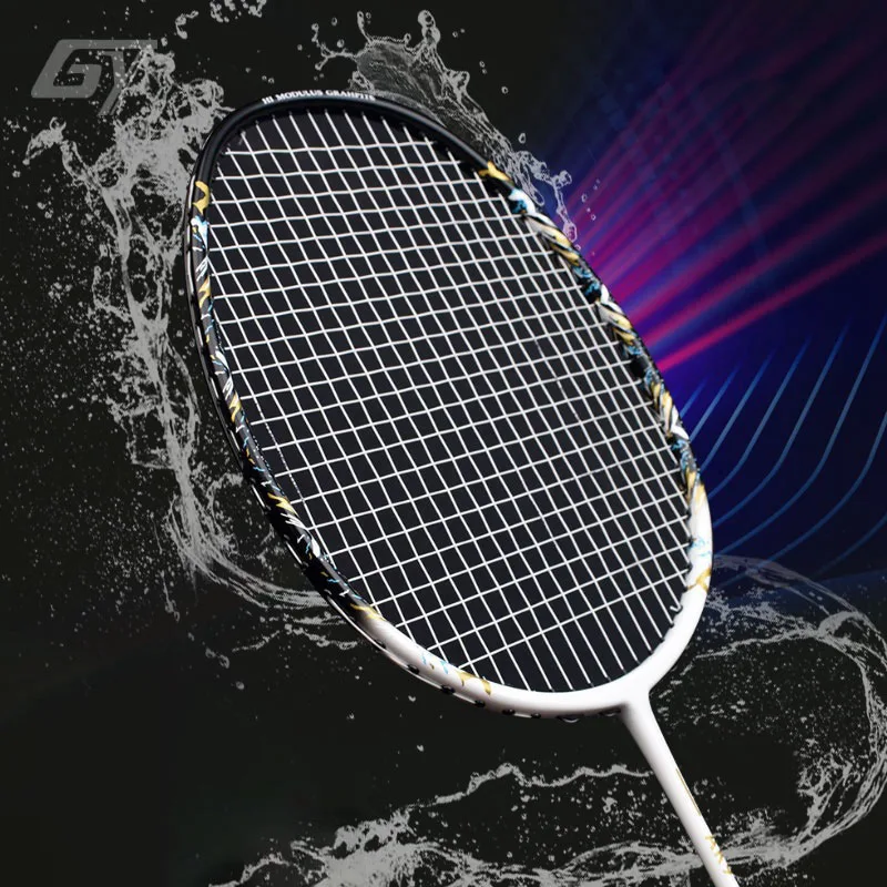 GY-Full Carbon Badminton Racket, Offensive Attack Type, 4U, 30lb, Single Racquet, Solid Rod, 6.8mm Grip G4, New Come, G3