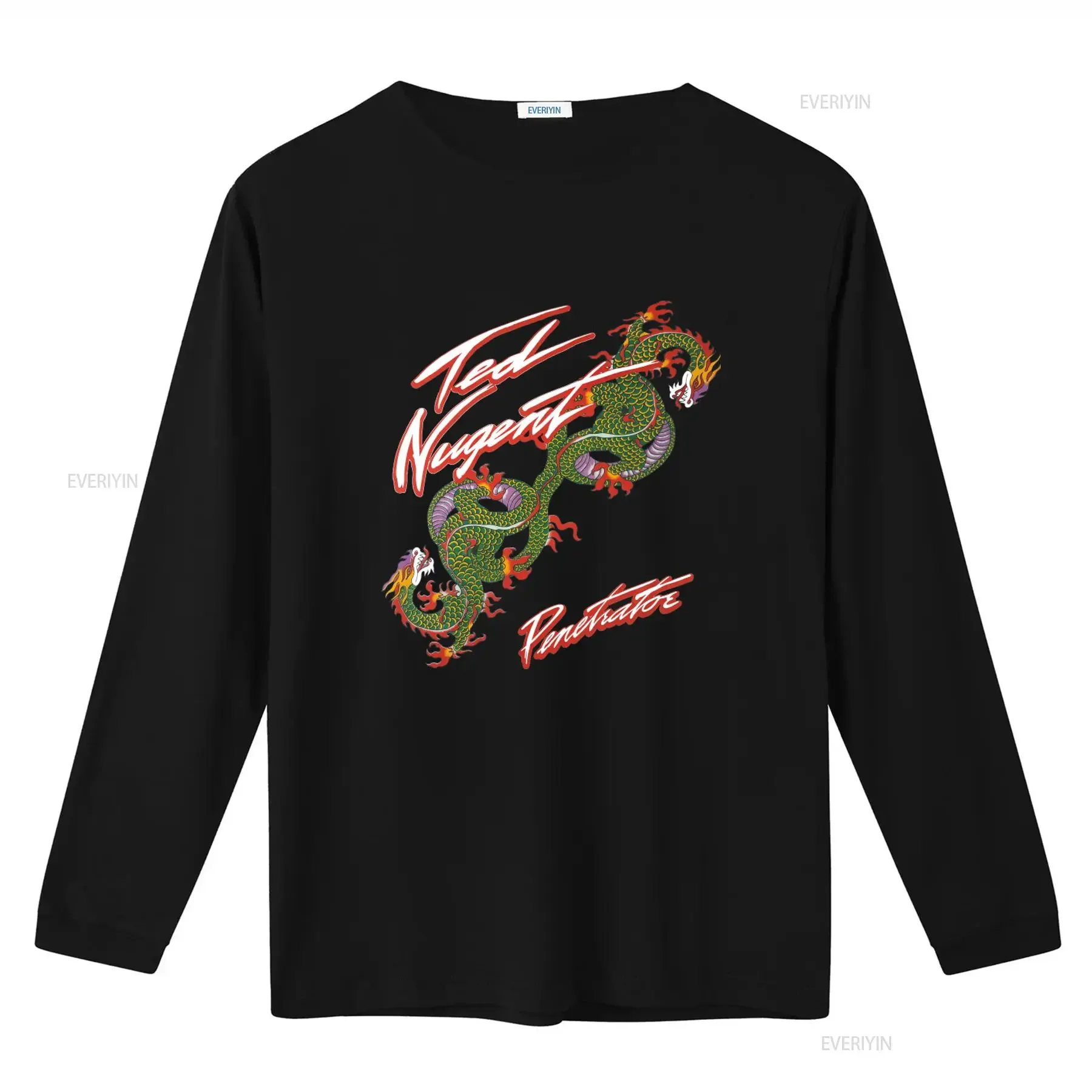 Vintage 1984 Ted Nugent Dragon Print T Shirt Large Retro Rock Band Design vintage Washed designer clothes Versatile streetwear