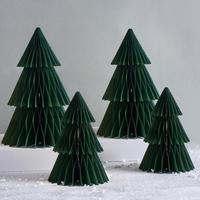 3D Green Paper Christmas Tree Tabletop Decor Mini Honeycomb Tree for Christmas Party Decorations 2024 Merry Christmas Ornament