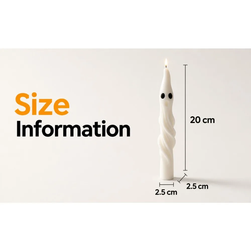 1/2pcs Halloween candles Ghost shaped long spiral candles，for home decoration Halloween holiday party decoration Halloween gifts