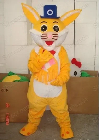 

New Adult Hot Sale YELLOW RABBIT BUNNY Mascot Costume Christmas Fancy Dress Halloween Mascot Costume