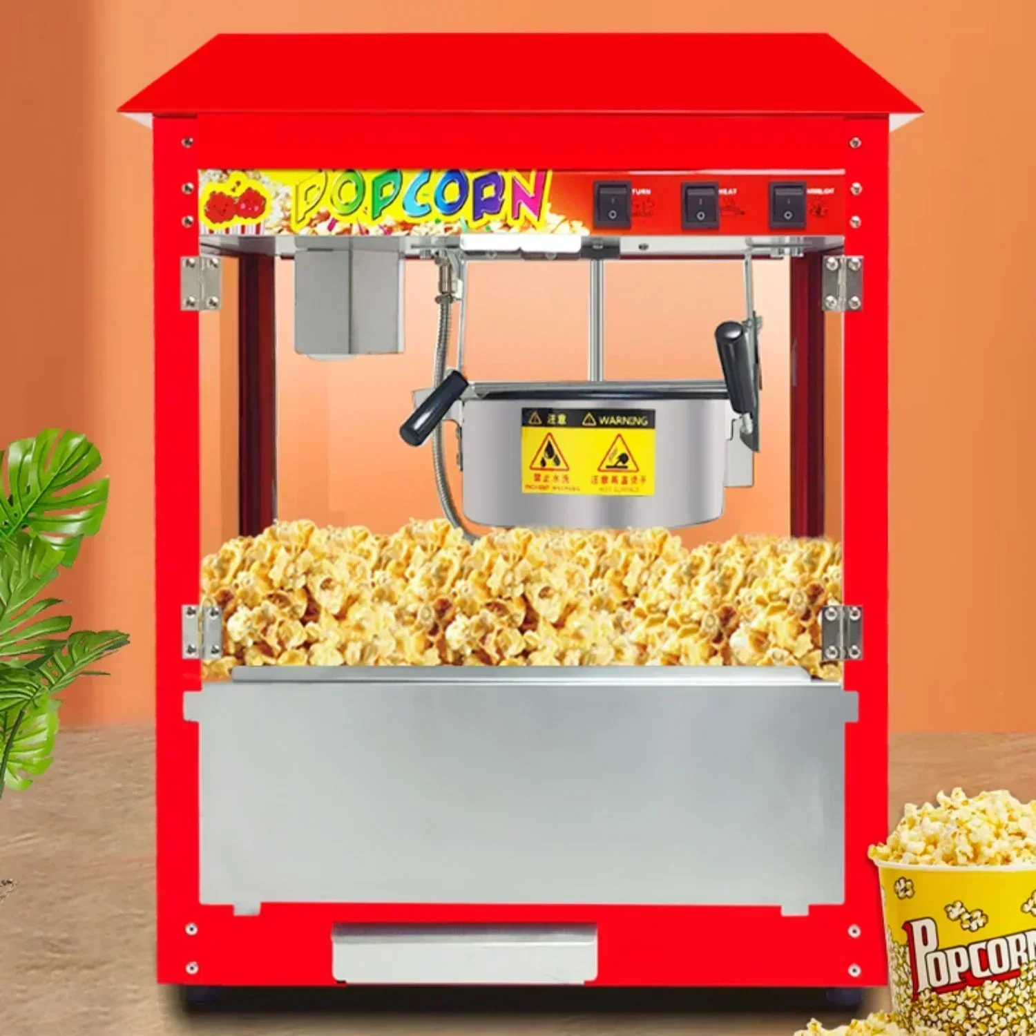 Tuoqi popcorn machine commercial stall electric automatic popcorn machine butterfly spherical popcorn machine popcorn.