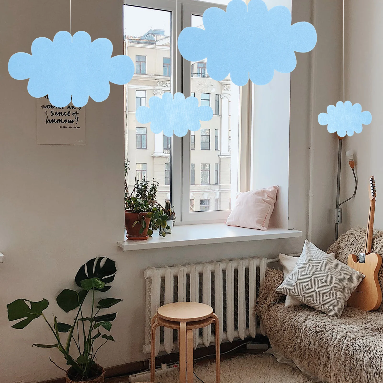 

1Set Clouds Crafts Hanging Pendant Decorative Ornament for Xmas Tree Party Home Scene Layout Supplies 3D Felt Clouds