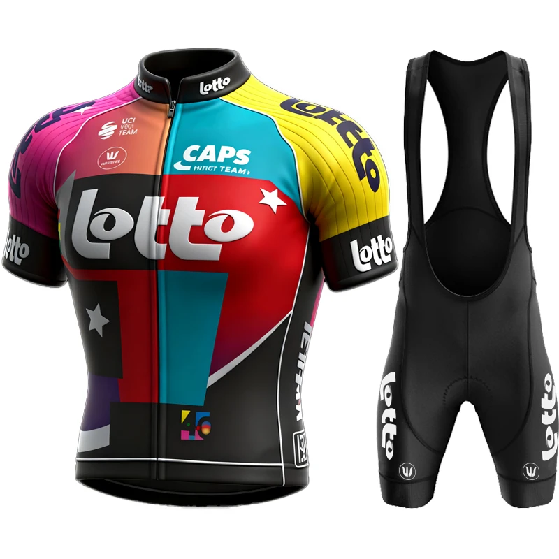 

Cycling Jerseys Lotto Clothing Man Laser Cut Pants Clothes Sports Set Mtb Mens Jumper Men's Bike Male Uniform Jacket Shorts Bib