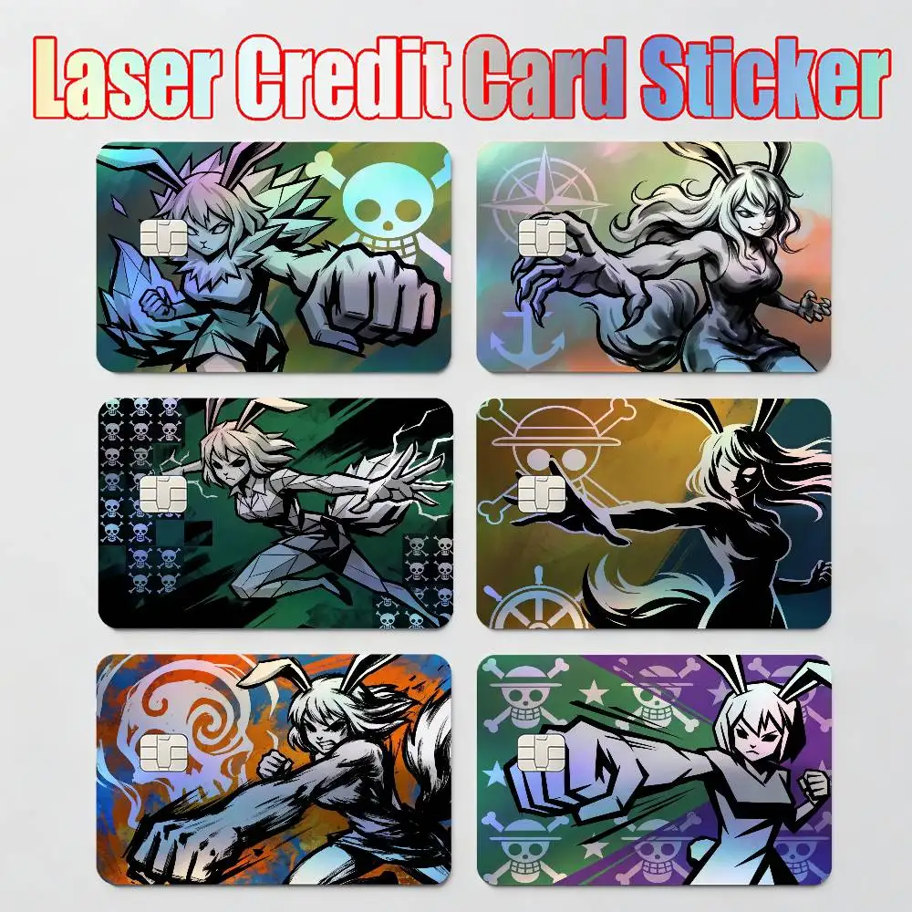 Aufkleber Moto STICKERS ONE PIECE LUFFY ZORO SANJI ACE NAMI Laserreflektierende Karten-Skin-Sticker für Debit- und Kreditkarten