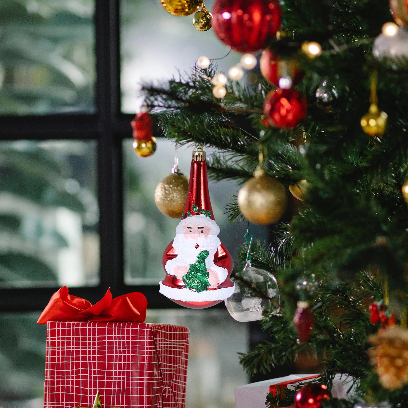 

3pcs Christmas Ornaments Plastic Xmas Tree Hanging Decor Pointed Hat Elder Pendant Festive DIY Decorations Themed Accessories