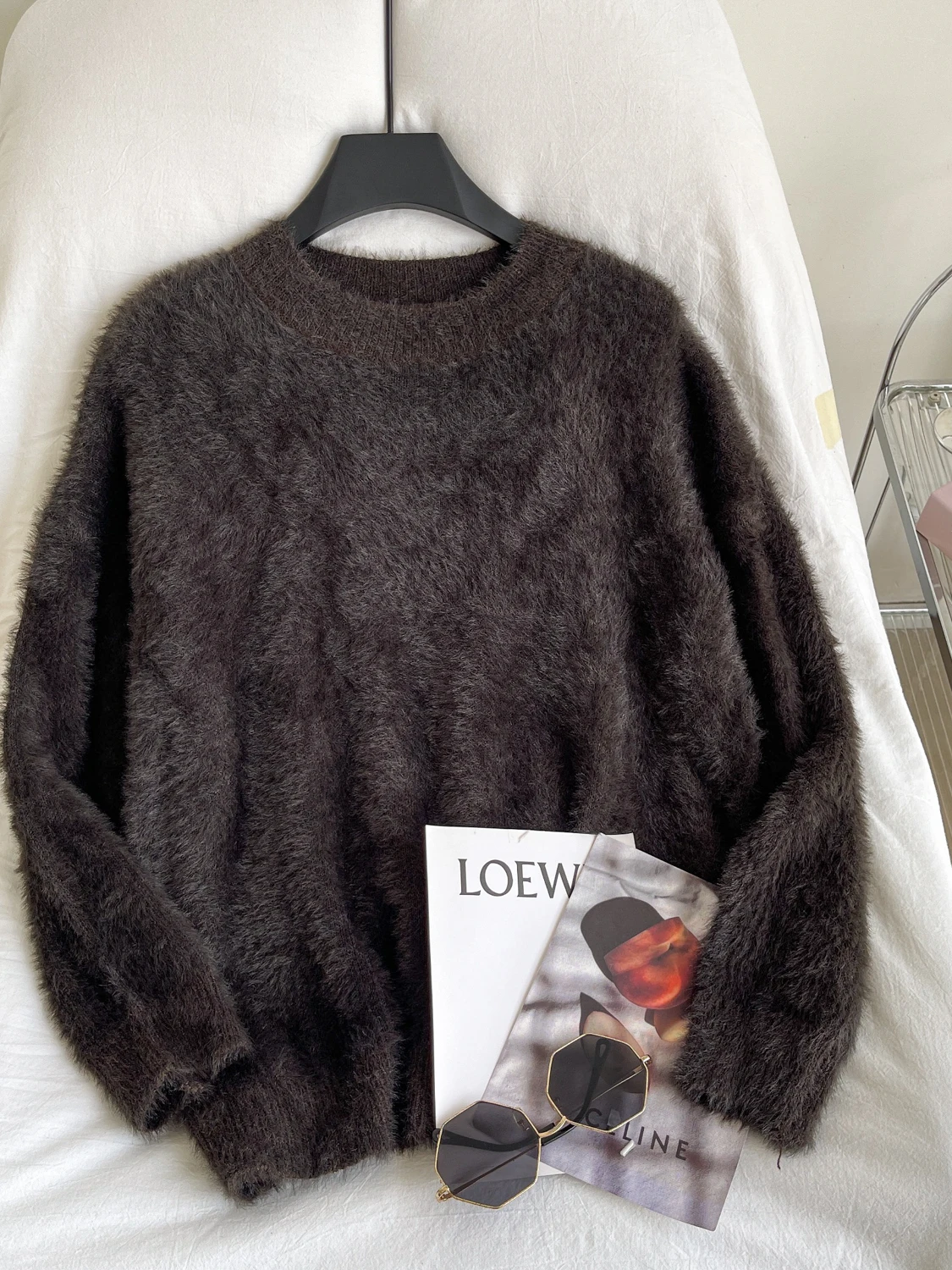 Slimming Effect Knitted Top Women's Loose Base Layer Autumn Winter Fashion Comfortable Cozy Style Korean Commute Style