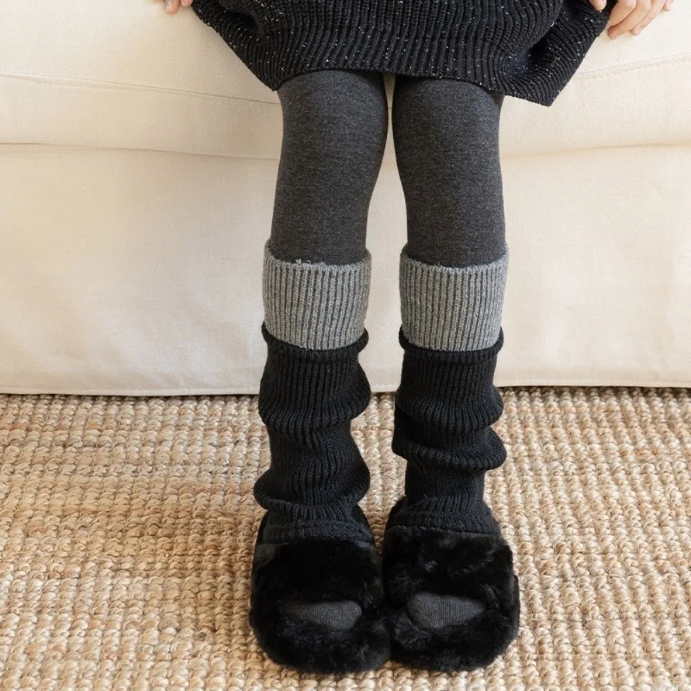 

New Thickened Leg Warmers Knitted Lolita Middle Tube Socks Harajuku Hosiery Gift