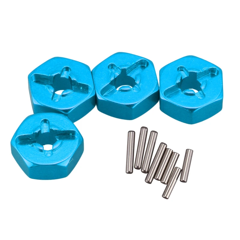 Liga de alumínio Hex Adapter para Wltoys, 12mm Combiner Wheel Hub, Upgrades para 144001, 1/14 RC Car, peças sobressalentes azuis