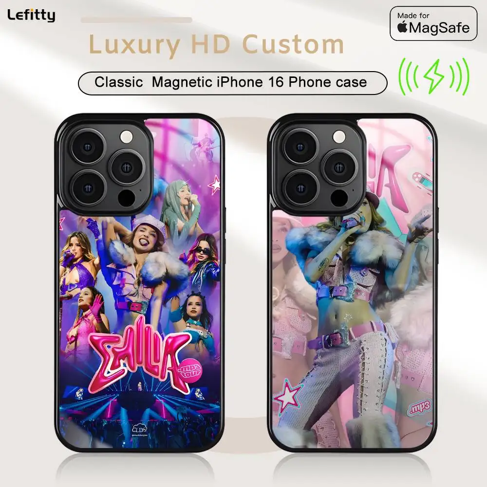 

Singer E-Emilia M-Mernes Phone case For iPhone 16 15 14 13 12 11 Pro Max Plus Mini Magsafe Charging Cover Magnetic Hard Shell