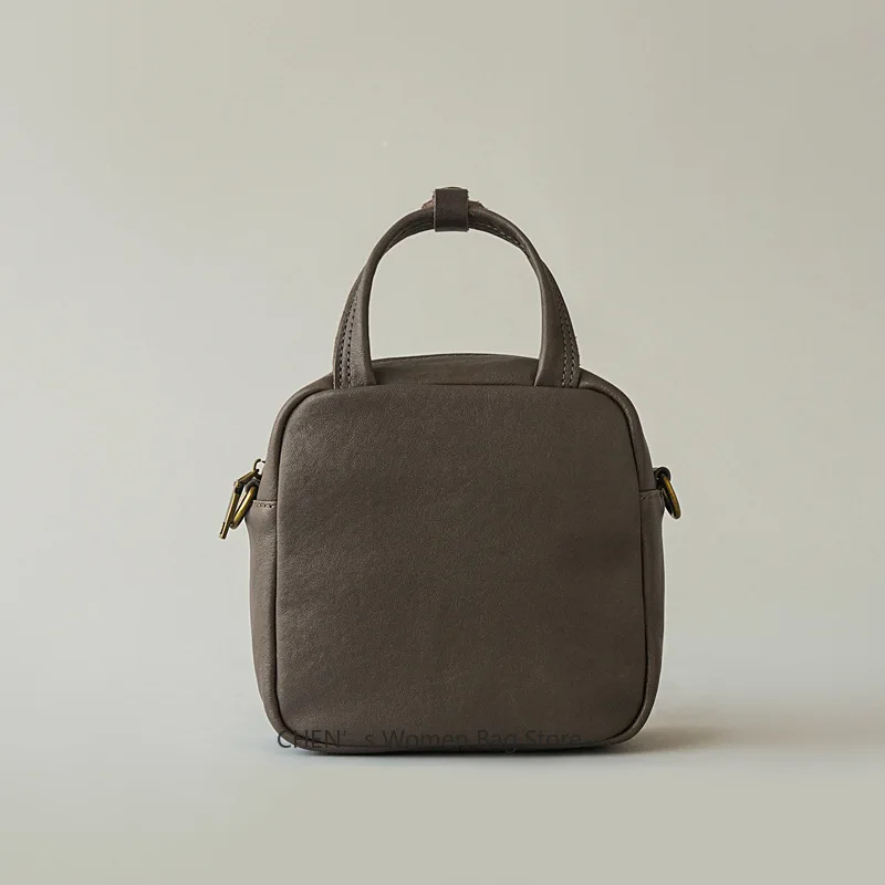 

Women's Bag Vegetable Tanned Cowhide Small Shoulder Crossbody Bag High Quality Luxury Handbags Retro Square Bag