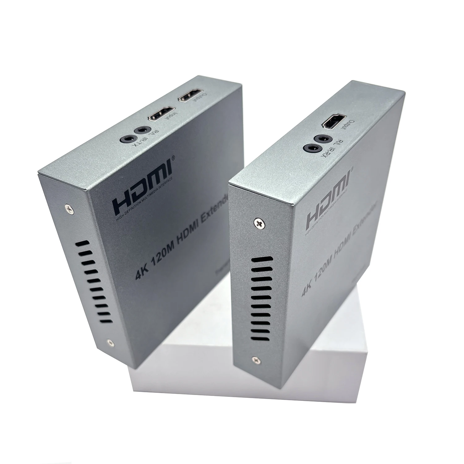 

4K HDMI Ethernet Extender Over RJ45 Cat5e Cat6 Network Cable 120M Video Transmitter and Receiver with Audio for Laptop PC To TV