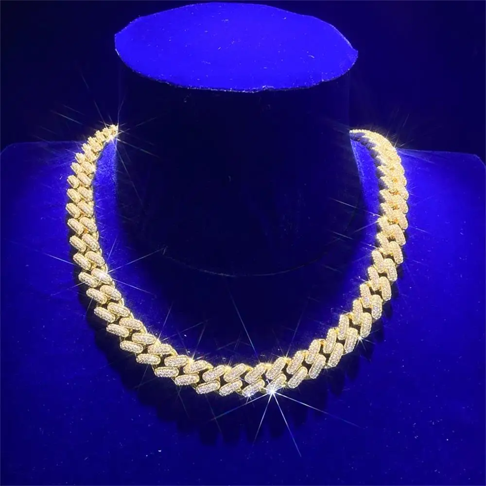 10k Yellow Gold Solid 925 Sterling Silver Cz Box Clasp Miami Cuban Link Necklace Chain