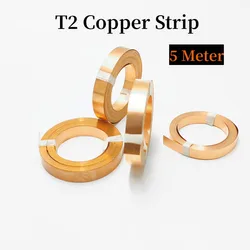 99.99% Pure Copper 5 Meter High Purity T2 Copper Strip Strap For 18650 21700 Lithium Battery Connection Copper Strip Welding