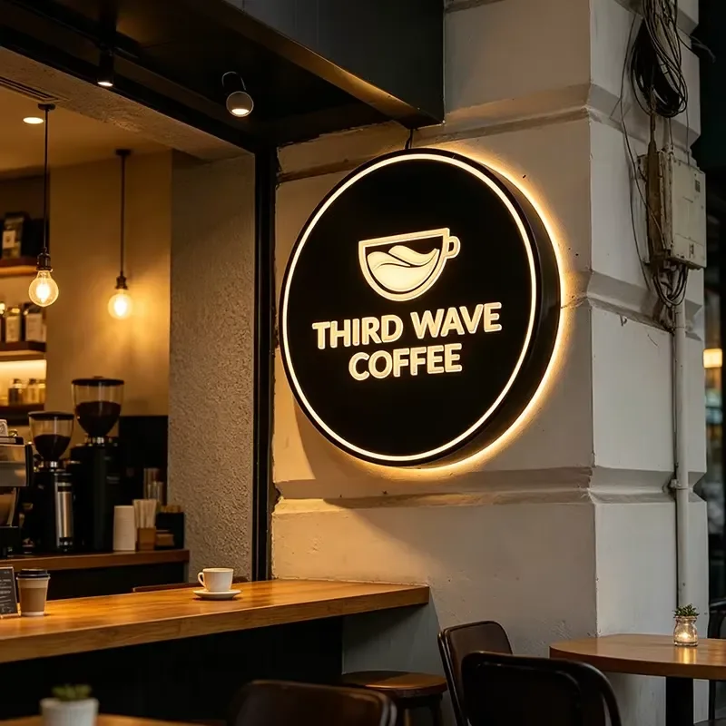 Neon Coffee Sign Light Box High Brightness LED Wall Lamp for Cafe Shop Storefront Decoration Commercial Hanging Display Art