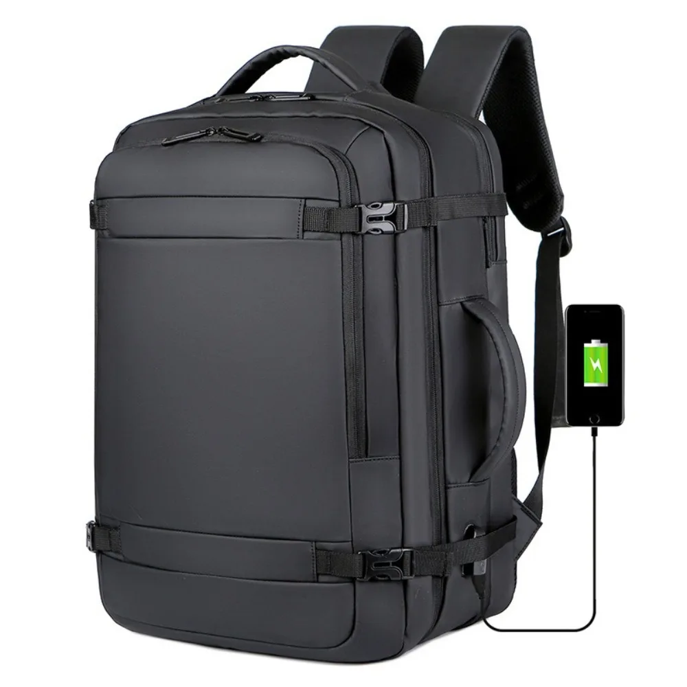 

Expandable Laptop Backpack Oxford Water-Resistant Travel Luggage Bagpack 40L Large Capacity with USB Charging Port