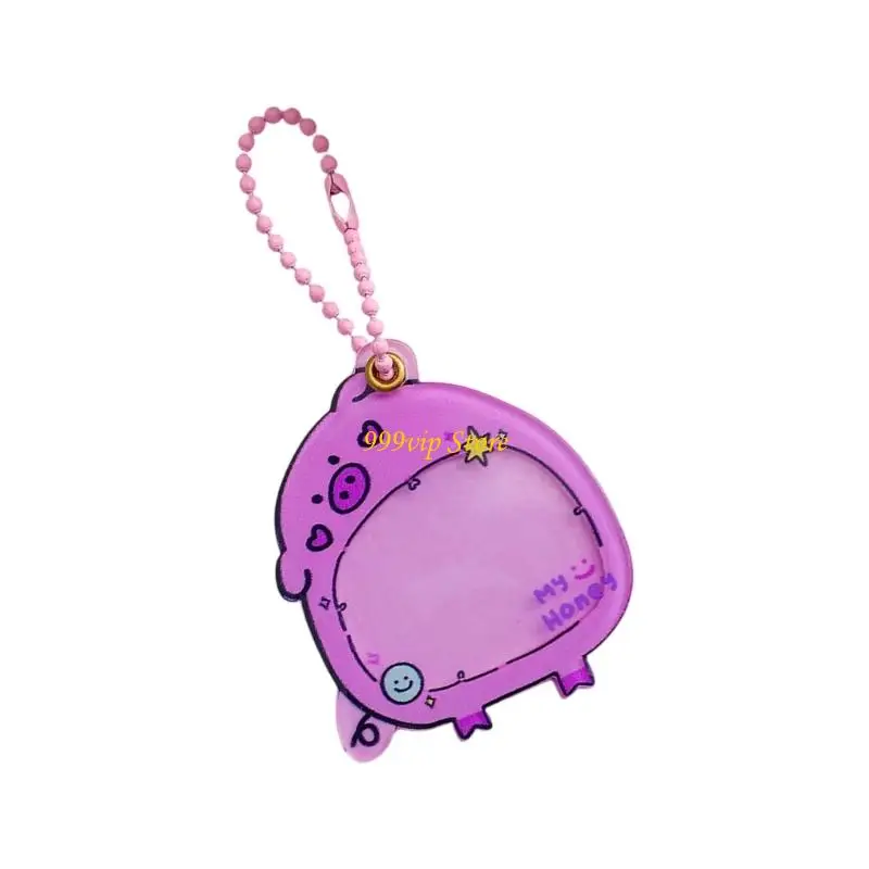 

C90C Creative Keyrings Acrylic Photo Holders Photocard Holders with Keychain Cartoon Card Holder for Students Office Workers