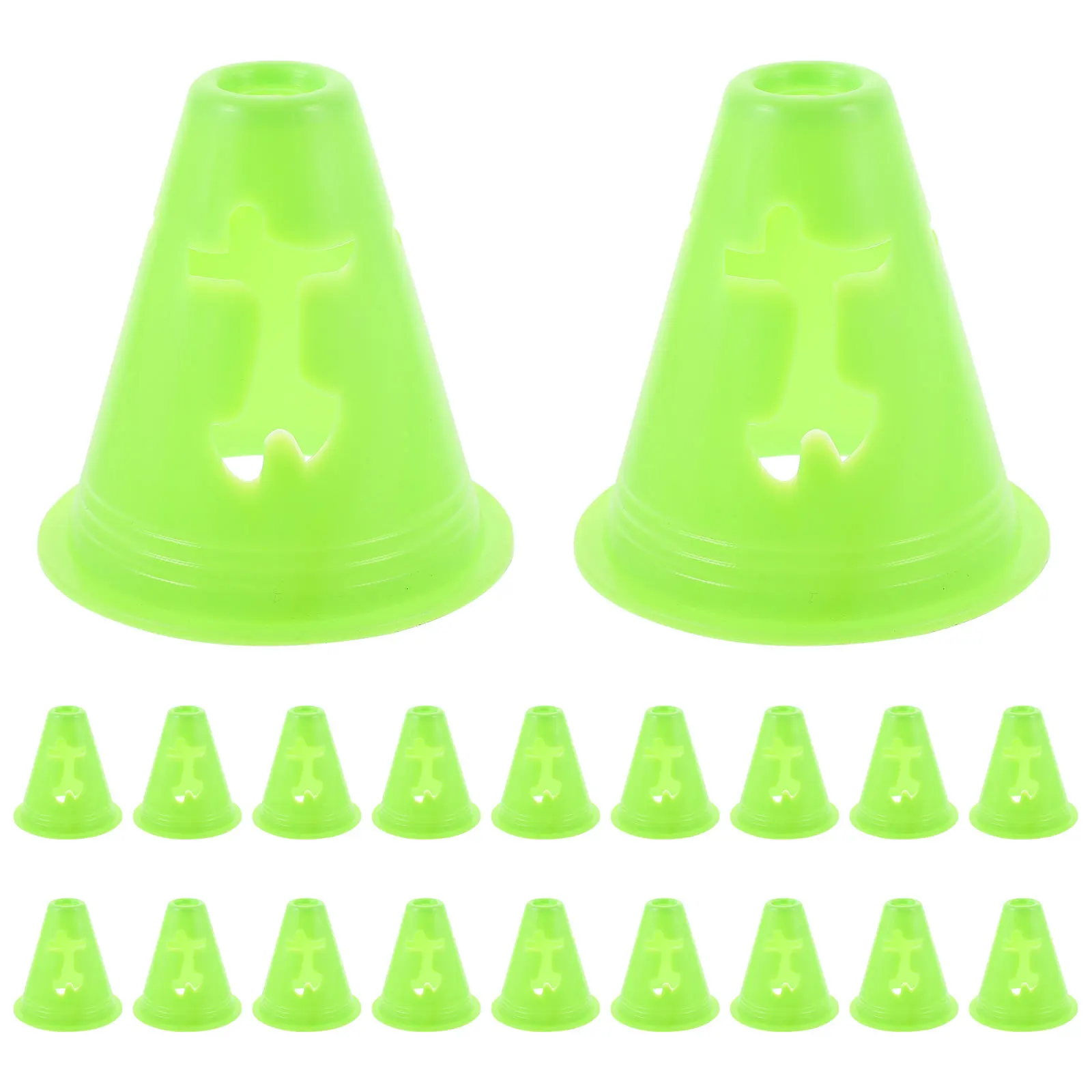

20Pcs Sports Cones Bright Color Flat Bottom Durable Markers for Soccer Football Agility Obstacle Training Practice