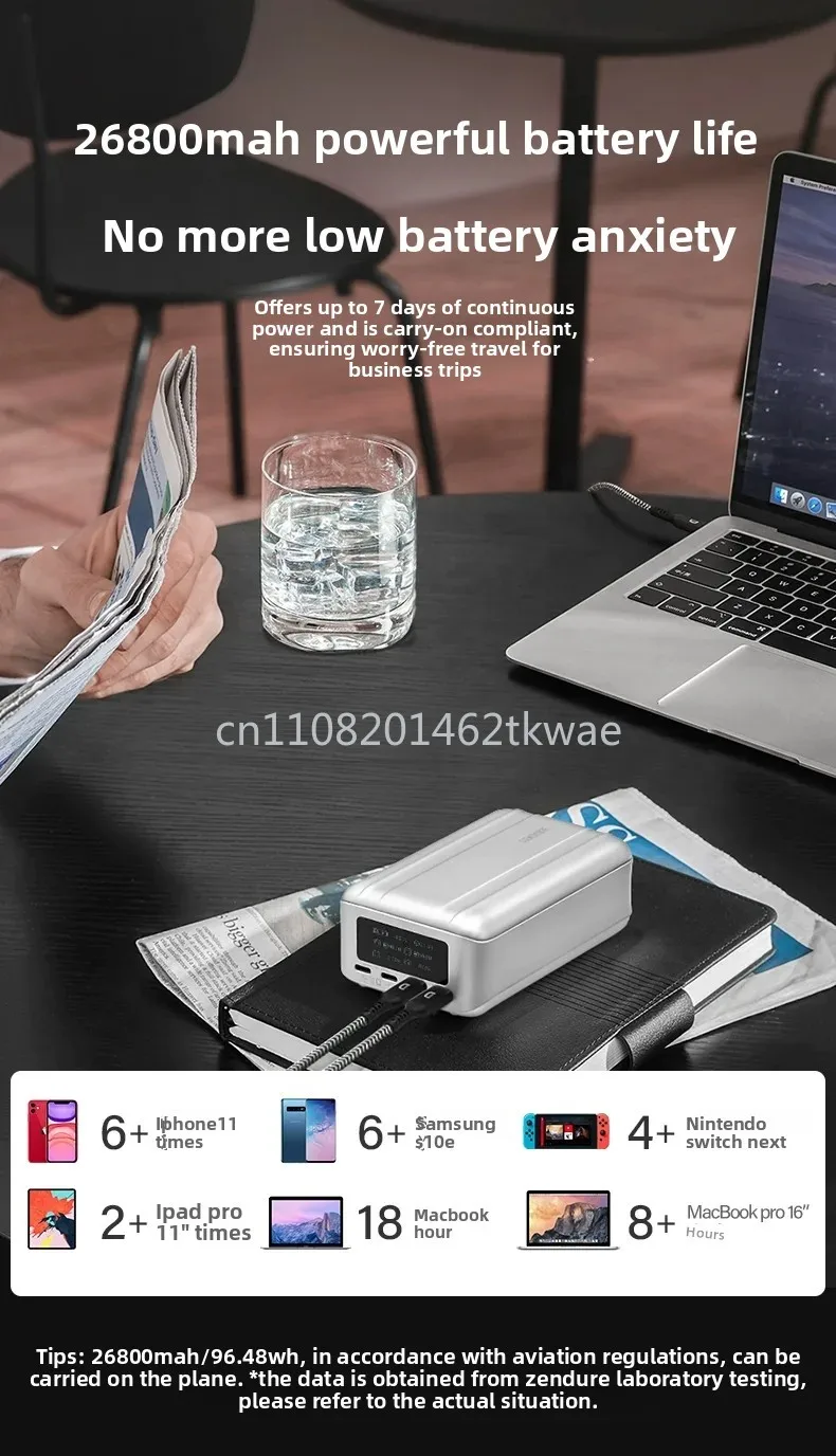 Pro 100W Large Capacity 26800MAh Power Bank PD Notebook