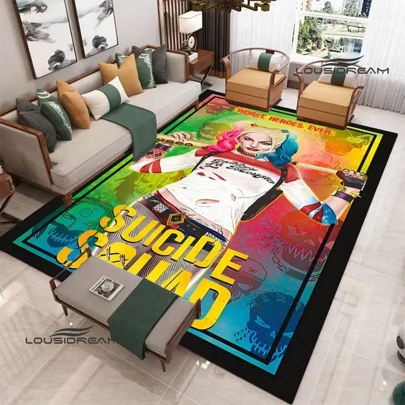 3D Retro H-Harley-Q-Quinn Bedruckter Teppich Wohnzimmer Schlafzimmer Teppich rutschfeste Fußmatte Fotografie Requisiten Bereich Teppich Geburtstagsgeschenk