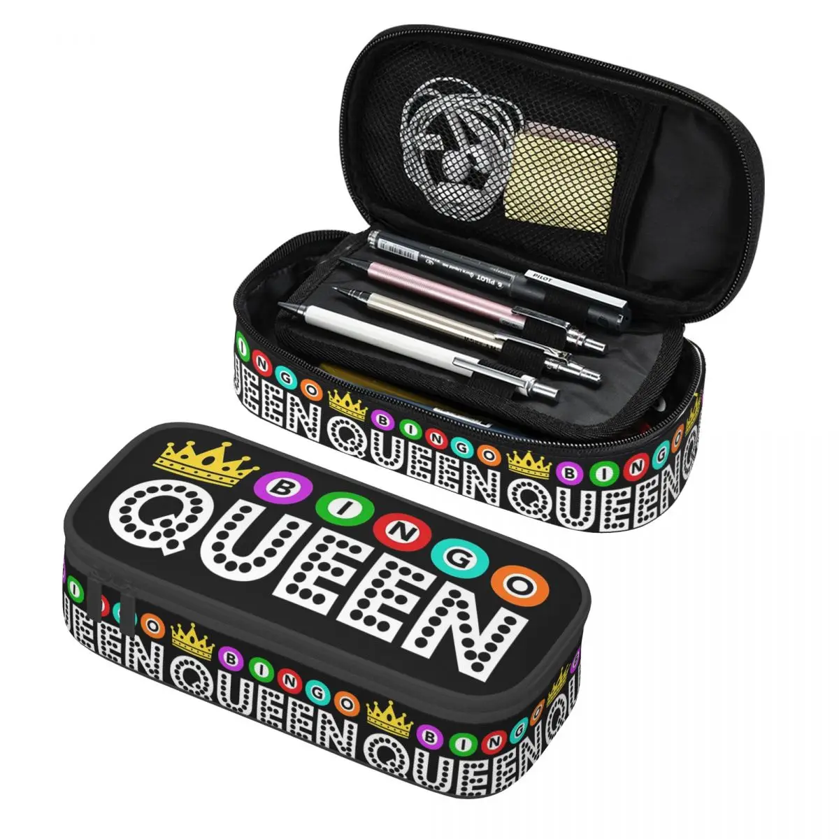 

Пенал для карандашей с логотипом Bingo Queen, держатель для ручек, органайзер для канцелярских принадлежностей, вместительный пенал-коробка для студентов