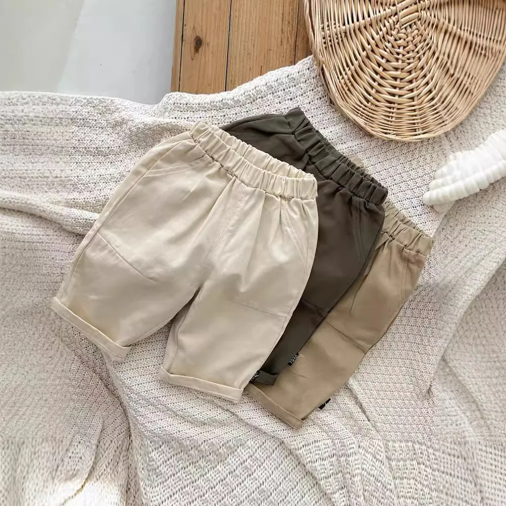 

Повседневные брюки для маленьких мальчиков и девочек, однотонные удобные брюки с карманами для младенцев, модные детские брюки-карго для 1, 2, 3, 4, 5 лет