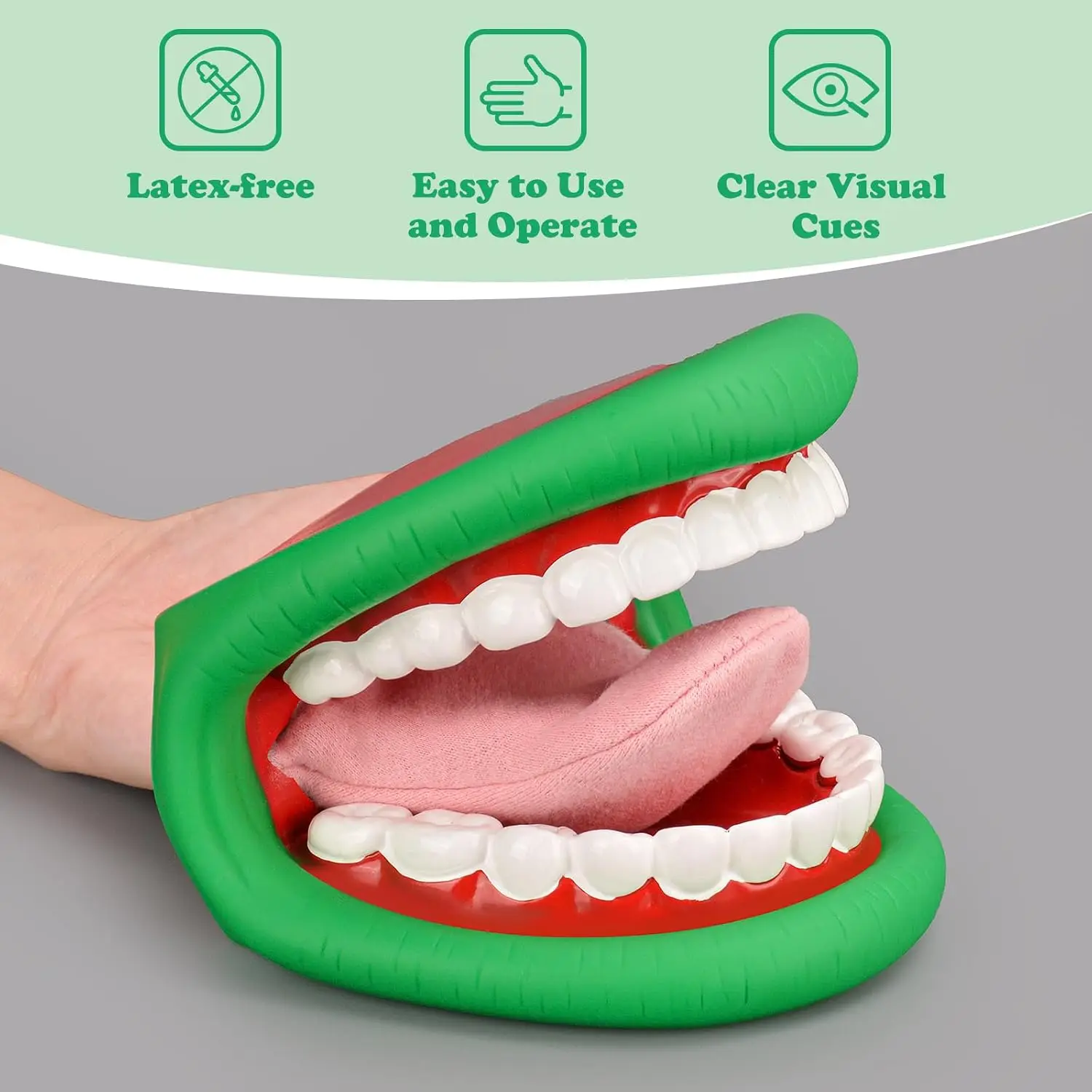 Ultrassist Mouth Hand Puppet Medium Size with Tongue Upper and Lower Jaw 28 Teeth for Speech Therapists Pronunciation Education