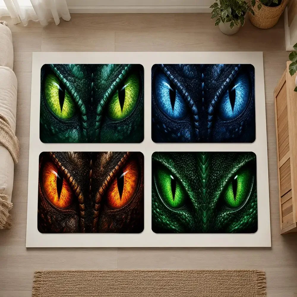 Midnight Dragon Eyes Flannel Rug Non-Slip Absorbent Soft Washable Floor Mat For Entryway Hallway Bathroom Kitchen Decor