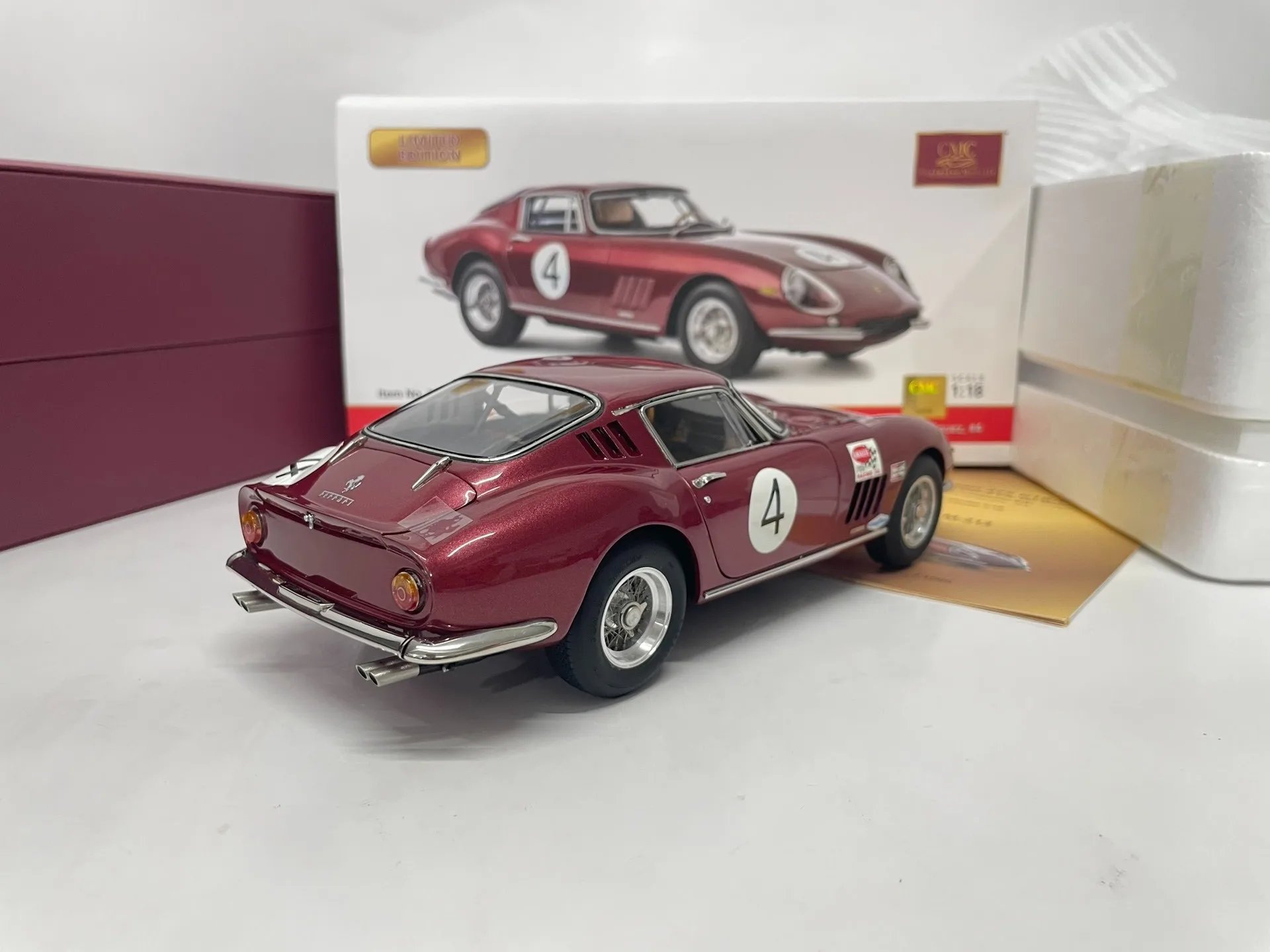 CMC 1:18 275 GTB/C 1966 #4 Simulation Limited Edition All Open Alloy Metal Static Car Model Toy Gift