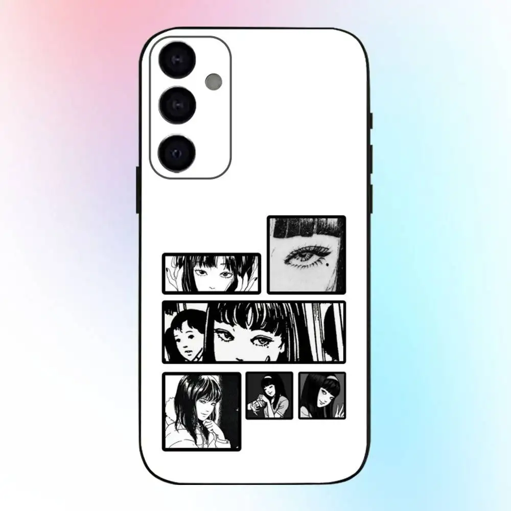 Capa de telefone Comics T-Tomie J-Junji Ito para Samsung Galaxy A73, A72, A71, A70, A53, A52, A51, Outros Capa preta macia