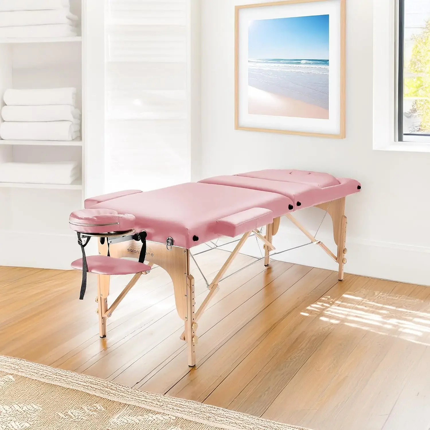 Professional Portable Massage Table with Backrest - Pink