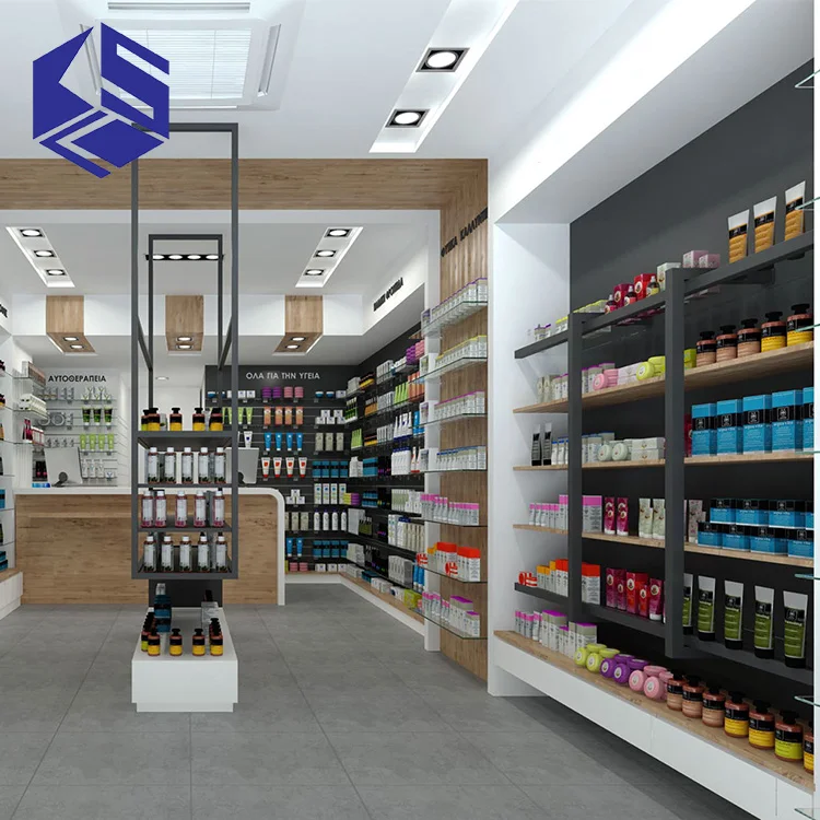 ชั้นวางยาแบบเคาน์เตอร์ร้านขายยาสั่งทำพิเศษสำหรับขาย - เหมาะสำหรับการจัดแสดงสินค้าปลีกสมัยใหม่